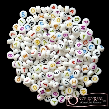 Buchstaben-Perlen rund *weiss-color