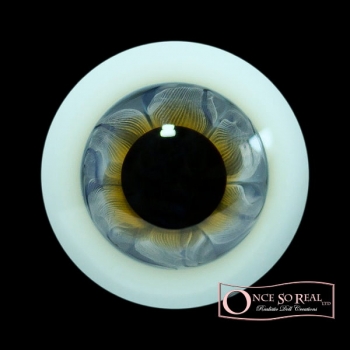 Lauscha HQ Blue Sclera Kristallglas Augen mit großer Irisgröße 18 mm *Grey Blue