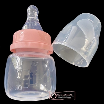 Babyflasche aus Kunststoff mit Deckel *rosa