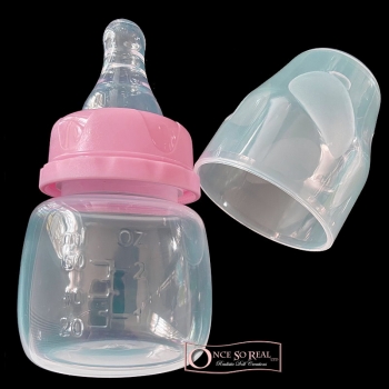 Babyflasche aus Kunststoff mit Deckel *pink