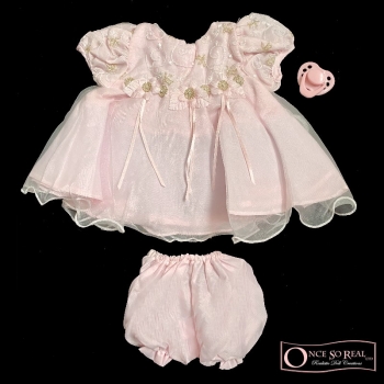 USA Mädchen Kleid mit Tüll rosa 3-teilig, *Gr. 50